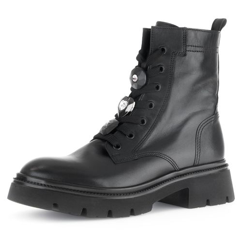 Schnürboots GABOR Gr. 39, schwarz Damen Schuhe Blockabsatz, Plateau, Schnürstiefelette mit Best Fitting