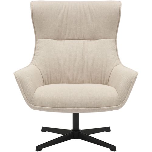 Drehsessel SALESFEVER, beige (beige, schwarz), B:85cm H:103cm T:83cm, Strukturstoff (100% Polyester), Metall, Sessel, Sitzfläche mit Taschenfederkern