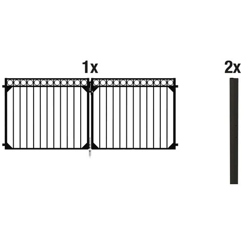 Alberts Zaundoppeltür »Circle«, Breite: 300 cm, Höhe: 100 und 120 cm