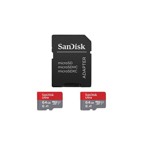 2 SanDisk Speicherkarten microSDXC Ultra 64 GB