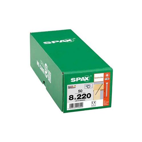 SPAX® Holzbauschrauben T40 Senkkopf WIROX 8 mm x 220 mm, 50 St.