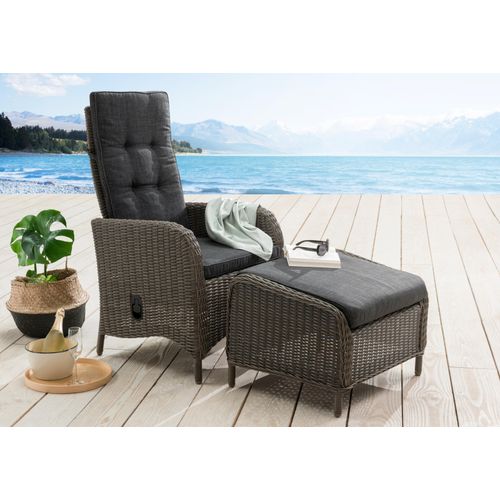 Destiny Sessel »PALMA CASA«, (Set), Aluminium, Polyrattan, inkl. Fußhocker und Auflagen