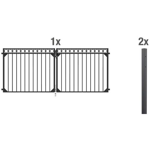 Alberts Zaundoppeltür »Circle«, Breite: 300 cm, Höhe: 100 und 120 cm