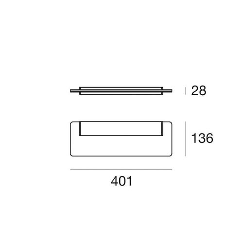 LED-Wandleuchte Skinny, Alu eloxiert, Alu, PMMA, up/down