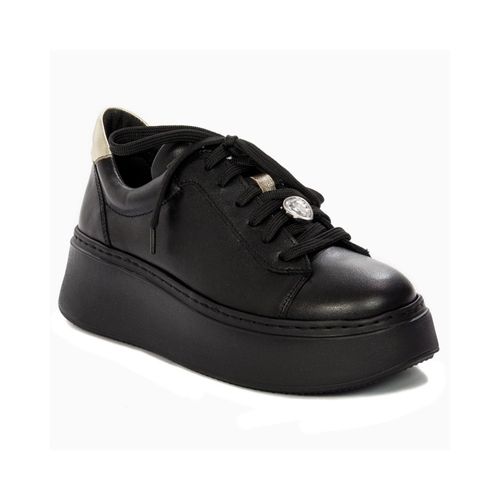 Leder Sportschuhe Mit Maciejka Plattform 06191-01 Schwarz 36