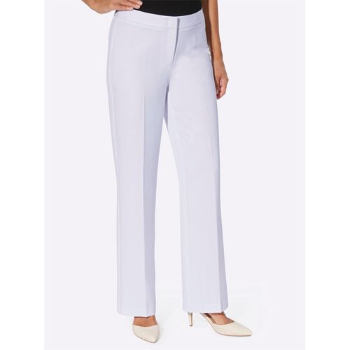 Bügelfaltenhose LADY, Damen, Gr. 22, Kurzgrößen, weiß, 70% Polyester, 26% Viskose, 4% Elasthan, unifarben, lang, Hosen