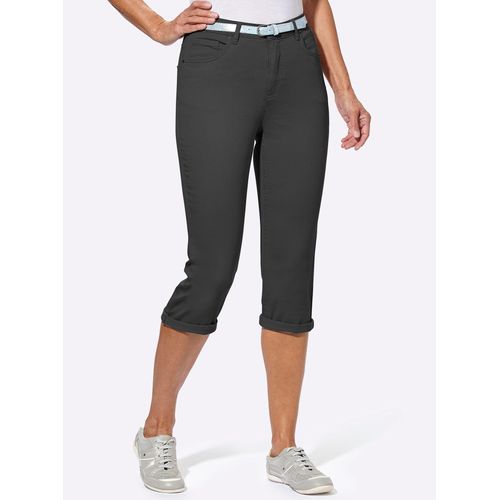 Caprijeans CASUAL LOOKS, Damen, Gr. 44, Normalgrößen, schwarz, 98% Baumwolle, 2% Elasthan, unifarben, knielang, Jeans