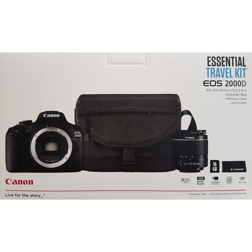 CANON EOS 2000D Kit Spiegelreflexkamera 18-55 mm Objektiv inkl. Tasche, Speicherkarte