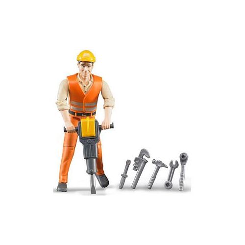 bruder bworld 60020 Bauarbeiter mit Zubehör Spielfigur