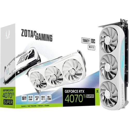 Zotac Grafikkarte Nvidia GeForce RTX 4070 Ti Super Trinity OC White Edition 16 GB GDDR6X-RAM PCIe x16 DisplayPort, HDMI® Übertaktet / Overclocked