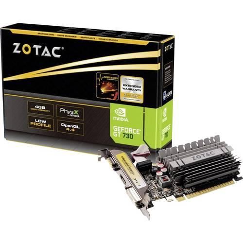 Zotac Grafikkarte Nvidia GeForce GT730 4 GB DDR3-RAM PCIe x16 HDMI®, DVI, VGA Low Profile, Passiv gekühlt