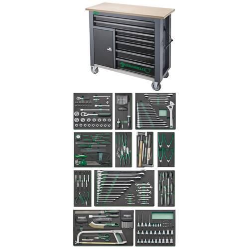 Stahlwille 98830195 Mobile Werkbank inkl. 267-tlg. Premium-Werkzeugsortiment 7 Schubladen (B x H x T) 1150 x 1045 x 500 mm