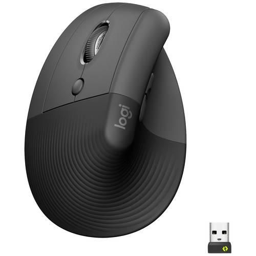 Logitech Lift Left Vertical Ergonomic Mouse Ergonomische Maus Bluetooth®, Funk Optisch Graphite 6 Tasten 4000 dpi Ergonomisch