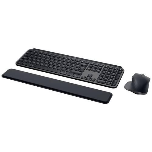 Logitech MX Keys S Combo Bluetooth® Tastatur, Maus-Set Beleuchtet, Ergonomisch, Multipair-Funktion, Handballenauflage Deutsch, QWERTZ Graphit