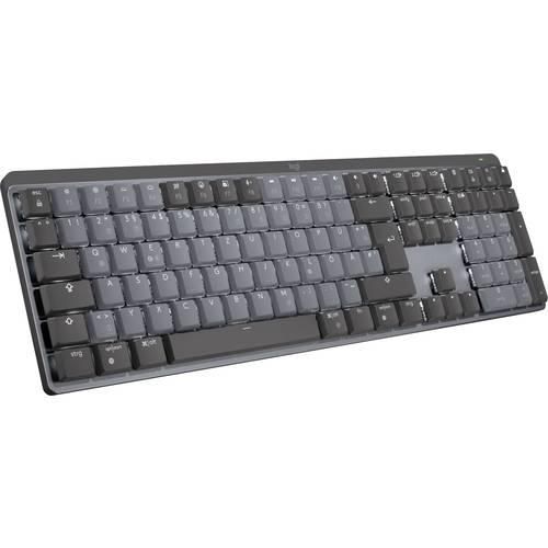 Logitech MX Mechanical (Linear) Bluetooth®, Funk Tastatur Deutsch, QWERTZ Graphit Abnehmbares Kabel, Beleuchtet, Wiederaufladbar