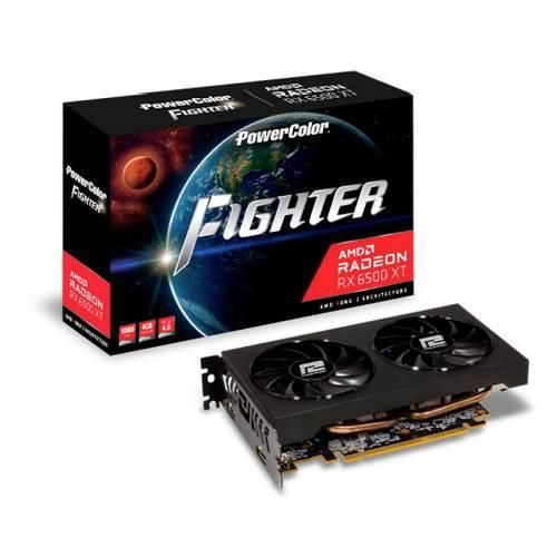 Powercolor Grafikkarte AMD Radeon RX 6500 XT Fighter 4 GB GDDR6-SDRAM PCIe HDMI®, DisplayPort Übertaktet / Overclocked