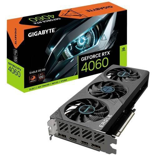 Gigabyte Grafikkarte Nvidia GeForce RTX 4060 Eagle Overclocked 8 GB GDDR6-SDRAM PCIe x16 DisplayPort, HDMI® Übertaktet / Overclocked