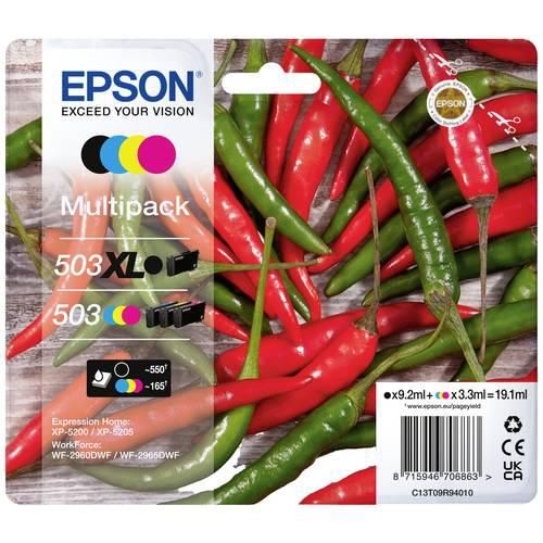 Epson Druckerpatrone T09R9, 503XL, 503 Original Kombi-Pack Schwarz, Cyan, Magenta, Gelb C13T09R94010