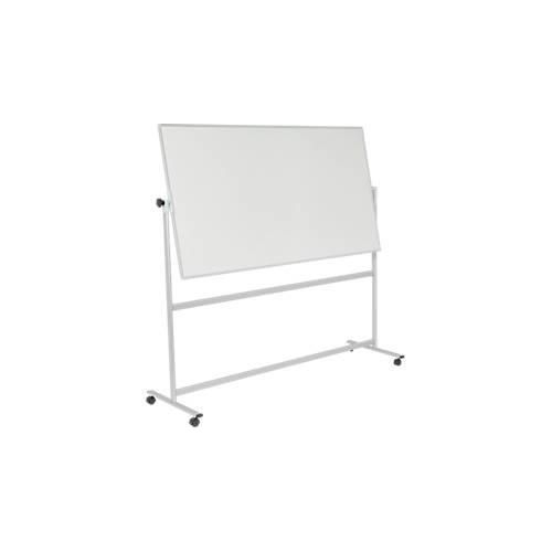 Mobiles Whiteboard Franken U-Act! Line®, Querformat, 2-seitig nutzbar, Stahl weiß emailliert & Aluminium, magnethaftend, Ablageleiste, B 2200 x H 1930 mm