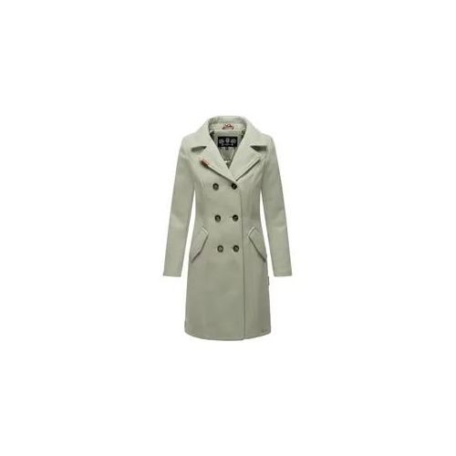 Wollmantel MARIKOO "Nanakoo" Gr. XXL (44), grün (mint) Damen Mäntel edler Trenchcoat in Woll-Optik