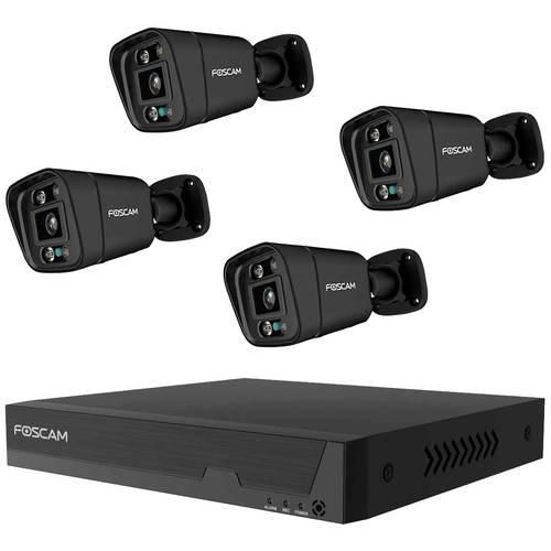 Foscam Netzwerkkamera FN9108E-B4-2T black LAN IP-Überwachungskamera-Set 8-Kanal mit 4 Kameras 3840 x 2160 Pixel