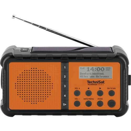 TechniSat TECHNIRADIO SOLAR 2 Tischradio DAB+, UKW DAB+, UKW, USB Solarpanel, Handkurbel, Taschenlampe, wiederaufladbar, spritzwassergeschützt Orange-Schwarz