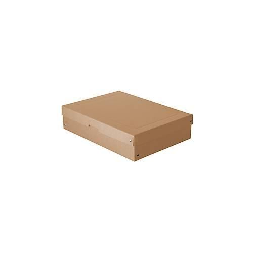 Archivbox Falken PureBox Nature A3, für bis zu 1250 Blatt, mit Beschriftungsfeld, L 440 x B 320 x Füllhöhe 100 mm, FSC®-Pappe, braun