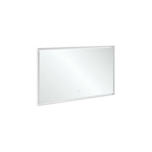 Villeroy und Boch Subway 3.0 Spiegel A4631300 Aluminiumrahmen, 130 x 75 x 4.75 cm, weiß matt, Sensordimmer, Smarthome fähig