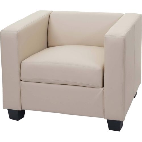 Sessel Loungesessel Lille Kunstleder, creme