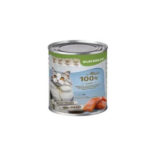 6 x 400 g Lecker.Pet® Mia's 100 % Lachs Katzenfutter Nassfutter