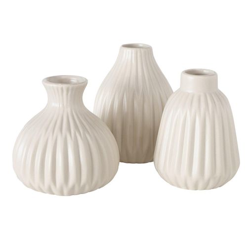 Boltze Vase Esko 3er-Set, Creme