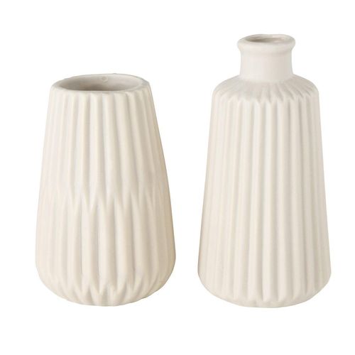 Boltze Vase Esko 2er-Set, Creme