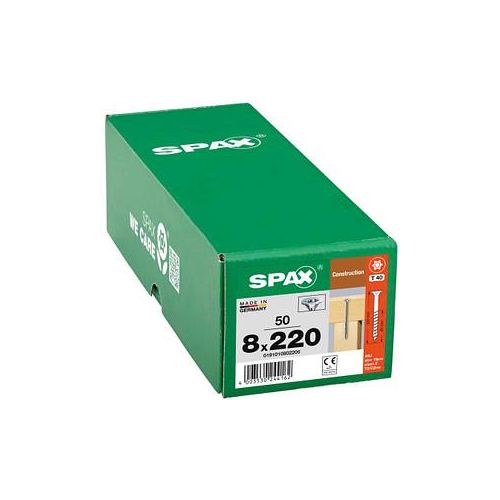 SPAX® Holzbauschrauben T40 Senkkopf WIROX 8 mm x 220 mm, 50 St.