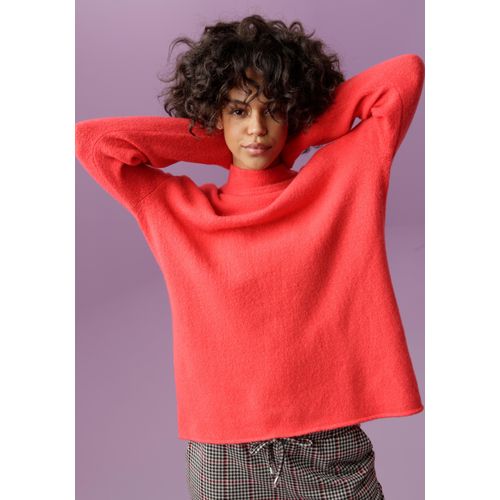 Strickpullover ANISTON CASUAL, Damen, Gr. 40, rot, Feinstrick, Obermaterial: 75% Polyacryl, 23% Polyamid, 2% Elasthan, unifarben, modisch, lässig geschnitten hüftbedeckend, Langarm Strickbündchen, Pullover, mit Stehkragen