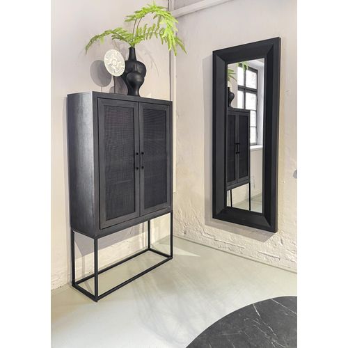 Highboard GUTMANN FACTORY, schwarz, B:90cm H:160cm T:37cm, Massivholz, Sideboards, Stauraumschrank, Breite 90 cm