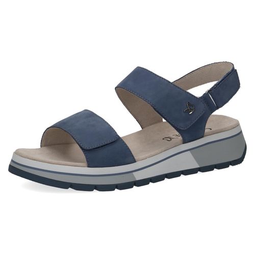 Sandale CAPRICE Gr. 37, blau (jeansblau) Damen Schuhe Sommerschuh, Sandalette, Keilabsatz, mit profilierter Laufsohle