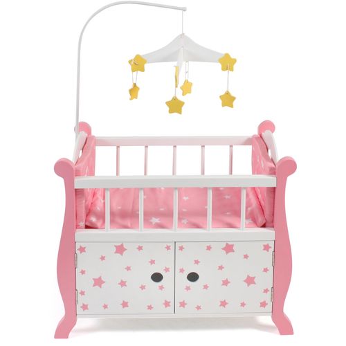 Puppenbett CHIC2000 "Stars Pink" Puppenmöbel pink (stars pink) Kinder aus Holz mit Mobile