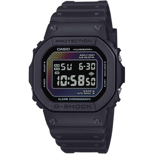 Chronograph CASIO G-SHOCK Armbanduhren schwarz-bunt Herren Quarzuhr, Armbanduhr, Herrenuhr, digital, retro, Resinband, Kalender