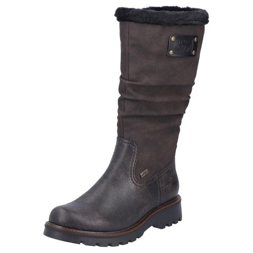 Winterstiefel RIEKER Gr. 36, Normalschaft, braun (dunkelbraun, schwarz) Damen Schuhe Boots, Rieker-TEX, mit einer Schafthöhe von ca. 28 cm