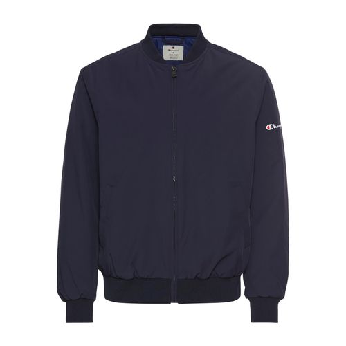 Blouson CHAMPION, Herren, Gr. L, blau (marine), Stoff, Obermaterial: 74% Polyamid, 15% Polyester, 11% Elasthan, unifarben, sportlich, Rundhals, Langarm elastischer Bund, Jacken