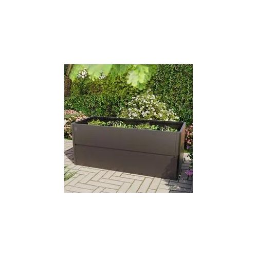 PRIMEYARD Design 200 x 85 x 77 cm Hochbeet, Stahl, Anthrazit-Metallic | inkl. Frühbeetaufsatz und Schneckenschutz - (GFPV00778)