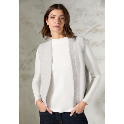 Kurzweste CECIL, Damen, Gr. XL (44), soft silber melange, Stoff, 80% Polyester, 20% Baumwolle, unifarben, casual, normal normal, ohne Ausschnitt, Westen, im angenehmen Materialmix