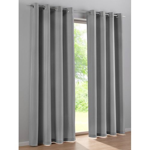 Vorhang HEINE HOME Gr. 3, grau, B:140cm H:225cm, Polyester, Gardinen