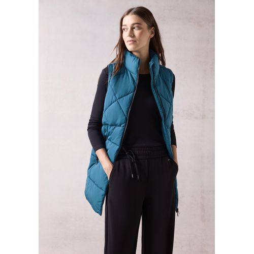 Steppweste CECIL Gr. XL (44), blau (nordic aqua blau), Damen, Steppware, Obermaterial: 80% Polyester, 20% Polyamid, unifarben, Westen, mit Stehkragen