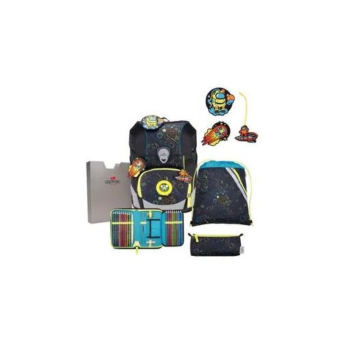 DerDieDas ErgoFlex Tiny Exklusiv LED Schulrucksack 5-teiliges Set Crazy