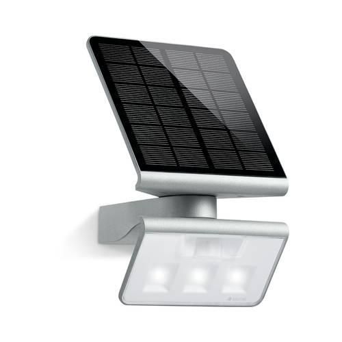 Steinel LED Solarleuchte XSolar L-S silber mit Bewegungsmelder Solar Außenwandleuchte Solar-Panel drehbar warmweiß