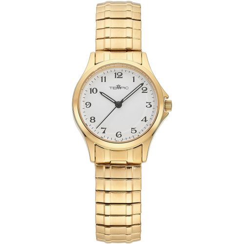 Quarzuhr TEMPIC, gold (goldfarben), Armbanduhren, Damen, Armbanduhr, Damenuhr, analog, Flexband, Zugband