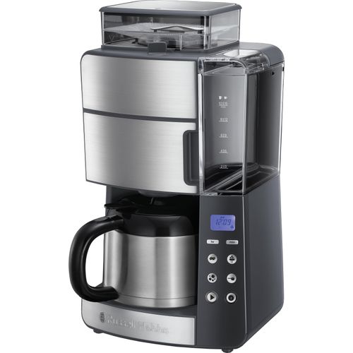 RUSSELL HOBBS Kaffeemaschine mit Mahlwerk "Grind & Brew 25620-56", mit Thermokanne, Kaffeemaschinen, bunt (silberfarben, grau), 1,25 l, 10 Tasse(n)