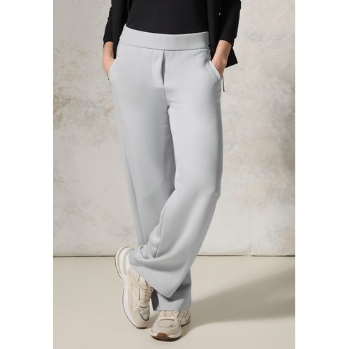 Stoffhose CECIL Gr. XL, Länge 30, grau (platinum grau), Damen, Stoff, 54% Polyester, 39% Viskose, 7% Elasthan, unifarben, Hosen, High Waist