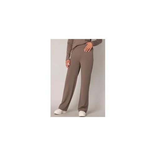 Treggings BASE LEVEL Gr. 38, Länge 32, grau (dark taupe) Damen Hosen mit elastischem Bund